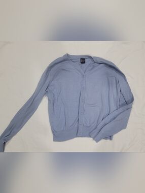 GAP Light Blue Button-Up Sweater